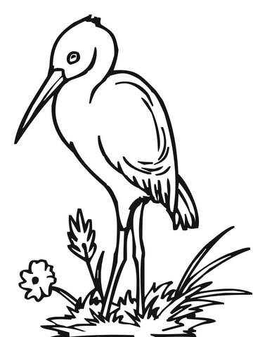 Cute Stork Coloring Page